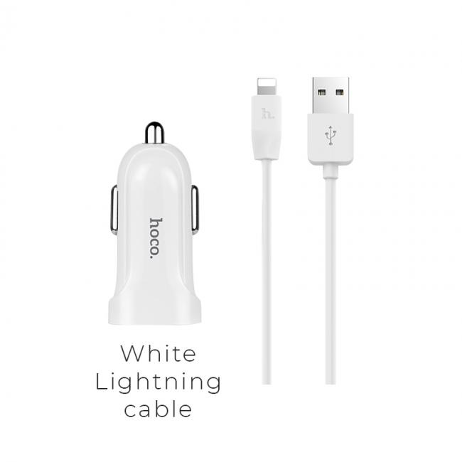 Automobilinis kroviklis USB su Iphone kabeliu, DC12-24V, USB output:5V, 1.5A