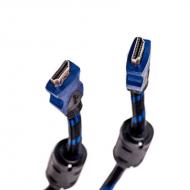 Kabelis HDMI - HDMI, 1.5m, 1.4 versija, sustiprintas nailoniniu šarvu, juodas