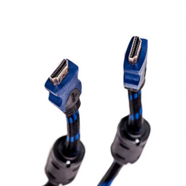 Kabelis HDMI - HDMI, 1.5m, 1.4 versija, sustiprintas nailoniniu šarvu, juodas