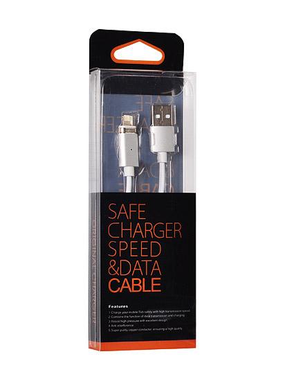 Kabelis USB - TEL1 Magnetinis Iphone 5, 5s, 5se, 6, 6s, 6 Plus, 6s plus, 7, 7 plus, 8, 8Plus, X 100cm