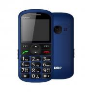 Telefonas MyPhone Halo 2, mėlynas, didelis spalvotas ekranas 2,2 colio, GSM 900, 1800 MHz, Matmenys 121 x 58 x 12,8 mm, Svoris-125g, Maksimali pokalbio trukmė-7 val (420 min), Maksimali budėjimo trukmė-15 dienų (360 va (MHALLOM)