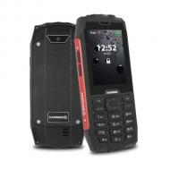 Telefonas MyPhone Hammer 4, juodas su raudona, 2 SIM, atsparus smūgiams ir vandeniui, IP68, Droptest 1.5 msertifikatas, 2.8 colių Spalvotas Ekranas, Matmenys 66 x 146 x 18 mm, Svoris 173 g, 2 mPx kamera, Maksimali pokalbio trukmė-20 val (1200 (MPHAM4R)
