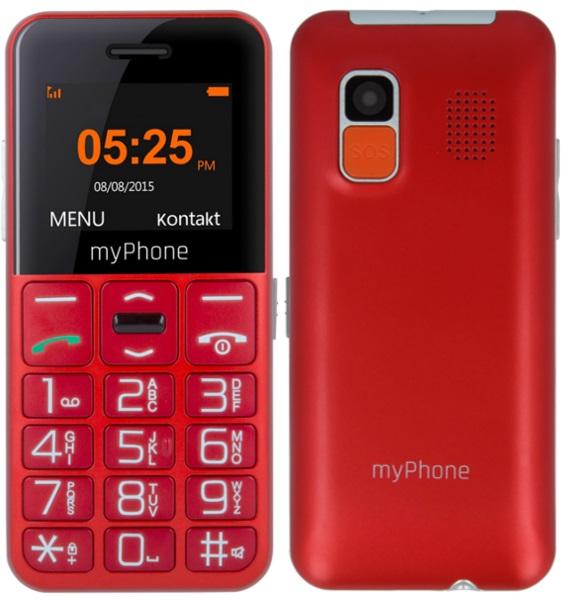 Telefonas MyPhone Halo Easy, raudonas, 1.77 colio QQWGA LCD, GSM 900, 1800 MHz, Matmenys 113 x 52,5 x 14,2 mm, Svoris-70g, Standartinė baterija-1000 mAh, VGA kamera, FM radijas, Pagalbos mygtukas, SMS, Žadintuvas, Skaičiuoklė, Organizatorius (MHALLOEASYR)