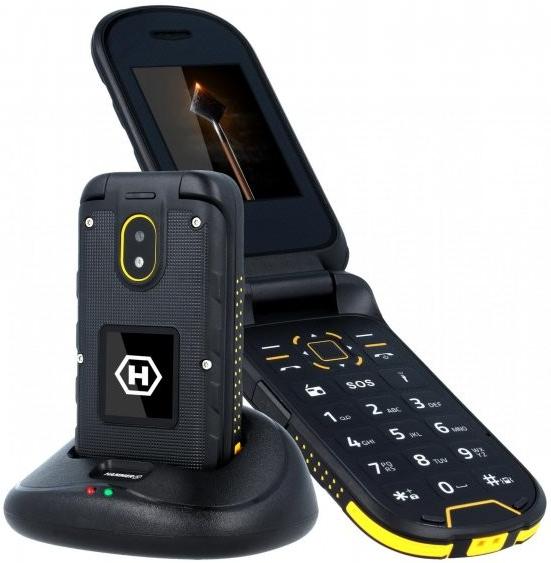 Telefonas MyPhone Hammer Bow, Black, 2 SIM, 3G, Atsparus smūgiams ir vandeniui, IP68, Droptest 1.5 m, 2.4