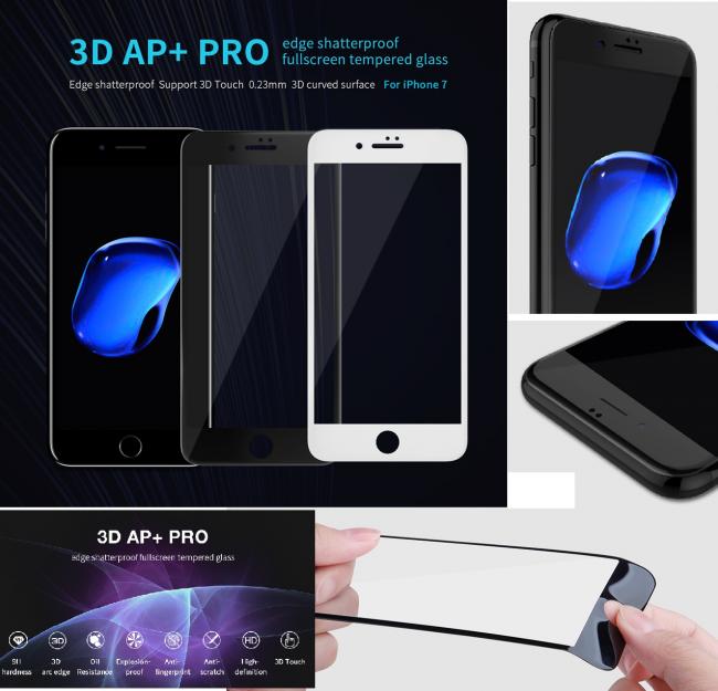 Apsauginis stikliukas Apple iPhone 6 Plus / 6S Plus,klijuojamas pilnu plotu iki kraštų, juodas, NILLKIN DIAMOND 3D