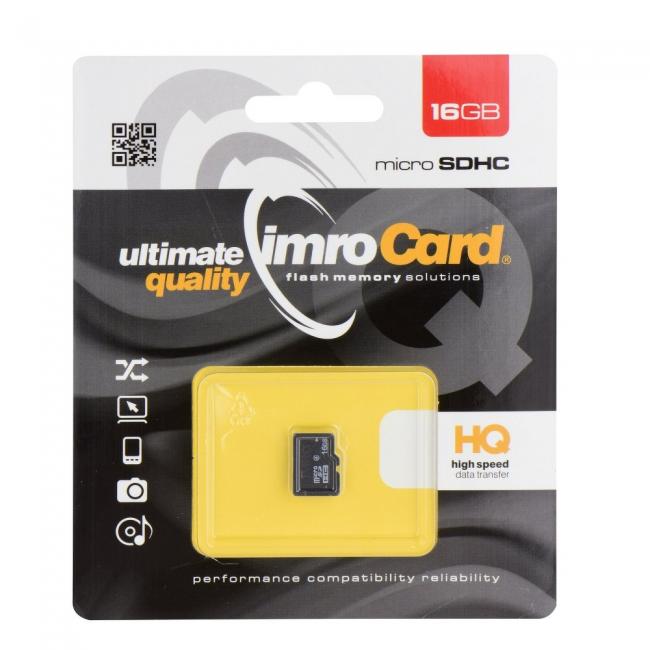 Atminties kortelė MicroSDHC 16 GB, 4 klasė, IMRO