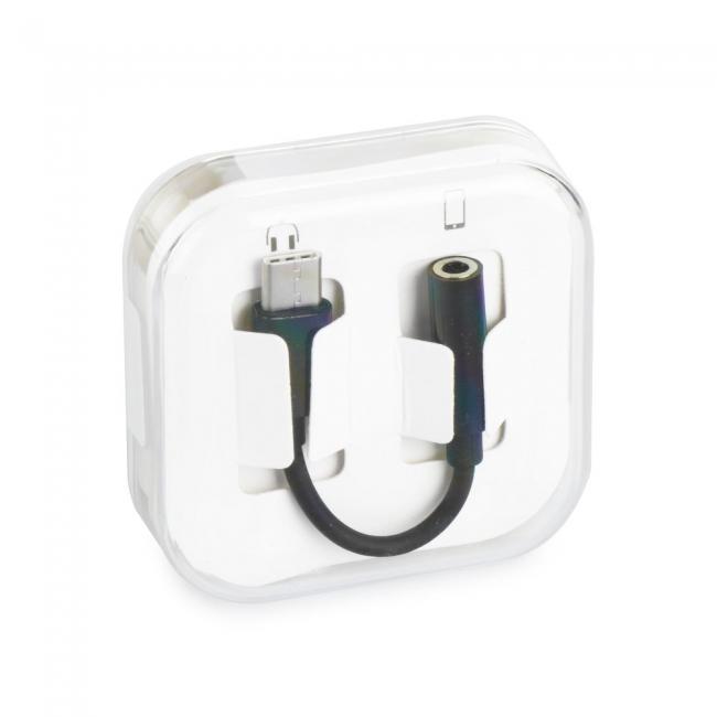 Audio adapteris Type-C kištukas - AUX 3.5mm lizdas, 10cm, juodas