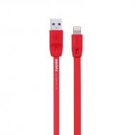 Kabeliai/Adapteriai, Iphone/Lightning, REMAX USB kabelis Ligthning Iphone 5, 6, 7, 100cm, Full Speed, 2.4A, 480Mbps, raudonas