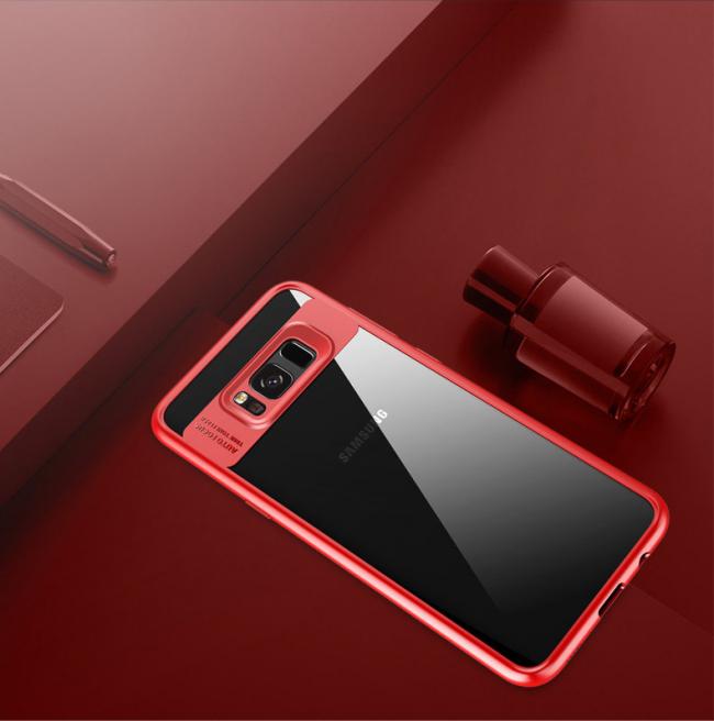 Dėklai, Galiniai dangteliai, Clarity serijos Samsung Note 8, raudonas