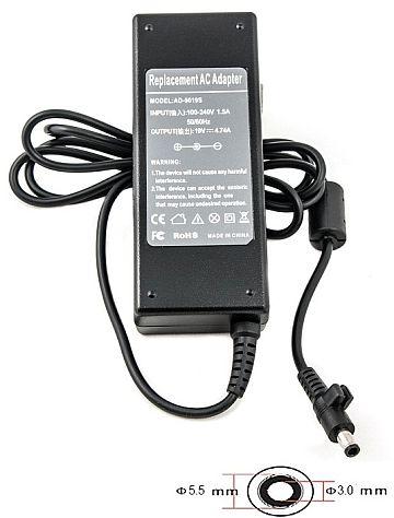 Nešiojamo kompiuterio buitinis kroviklis Samsung 5.5x3.0mm, 90W, 19V, 4.74A, EXTRA DIGITAL POWER LINE