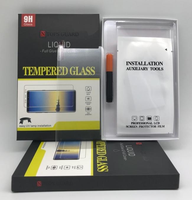 Apsauginis stikliukas Samsung Note 9Klijuojamas apsauginis stiklas, UV GLUE UV glue, komplekte Liquid klijai ir permatomas stiklas, UV GLUE