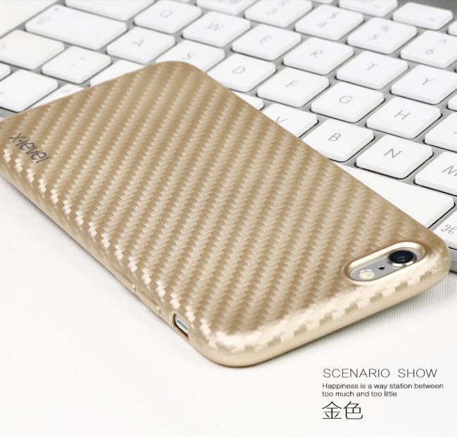 Dėklas Iphone 6, 6s, auksinis, galinis iš silikono, X-LEVEL CARBON