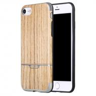 Dėklas Iphone 7 Plus, gold, galinis iš silikono, X-LEVEL WOOD