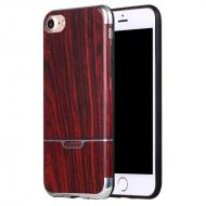 Dėklas Iphone 7 Plus, wine red, galinis iš silikono, X-LEVEL WOOD
