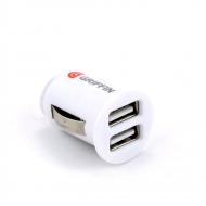 Automobilinis kroviklis GRIFFIN su USB jungtimi (2xUSB 1A) baltas