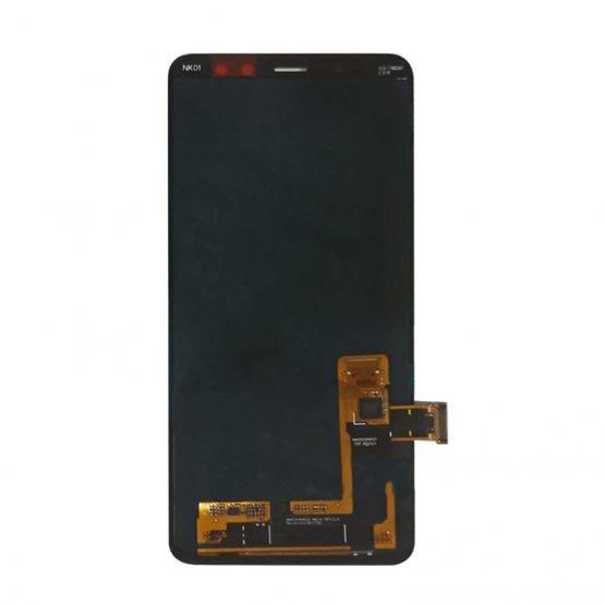 Ekranas su lietimui jautriu stikliuku Samsung Galaxy A8 2018 A530, juodas, (Original Service Pack)