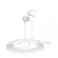 Laidinės ausinės į ausis su AUX 3.5mm jungtimi EXTREME AIRBASS, silikoniniai antgaliai, baltos, su mikrofonu ir valdymu