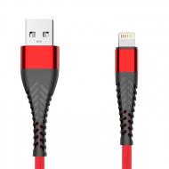 Kabelis USB - Apple Lightning, 1m, raudonas, sustiprintas nailonu, EXTREME SPIDER