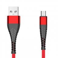Kabelis USB - Micro USB, 1 m, sustiprintas nailonu, raudonas, EXTREME SPIDER