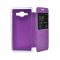 Dėklas Microsoft Lumia 640, atverčiamas į šoną su langeliu, violetinis FLEXI S-VIEW
