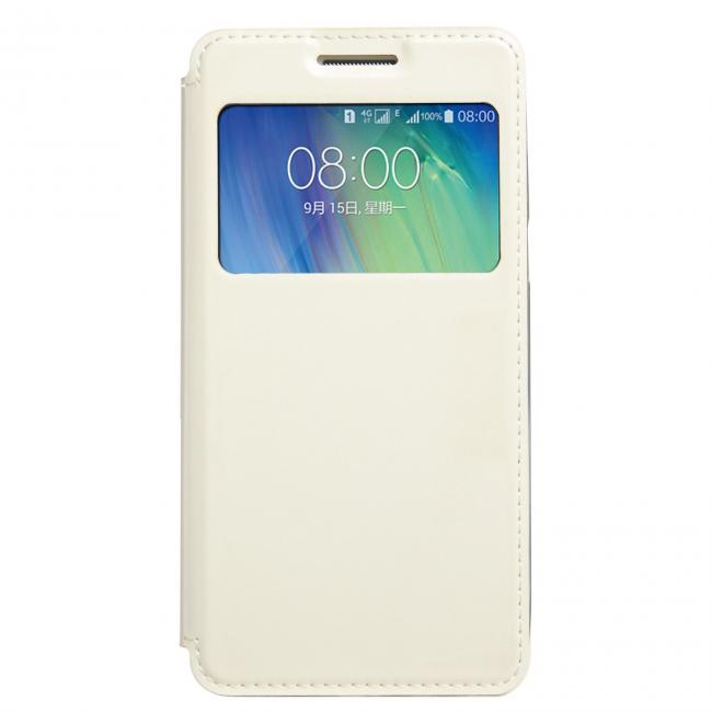 Dėklas Huawei Ascend P8, atverčiamas į šoną su langeliu, baltas, KALAIDENG SUN