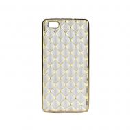 Silikoninis dėklas Luxury Gel, Samsung A310 Galaxy A3 2016, auksinis permatomas