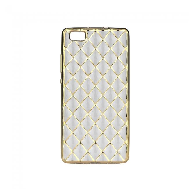 Silikoninis dėklas Luxury Gel, Samsung A310 Galaxy A3 2016, auksinis permatomas