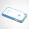 Dėklas Apple iPhone 4 / 4S, bamperis, baltas mėlyna, NEW BUMPER