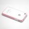 Dėklas Apple iPhone 4 / 4S, bamperis, baltas su rožine, NEW BUMPER