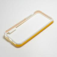 Dėklas Apple iPhone 5 / 5S, bamperis, baltas su geltona, NEW BUMPER