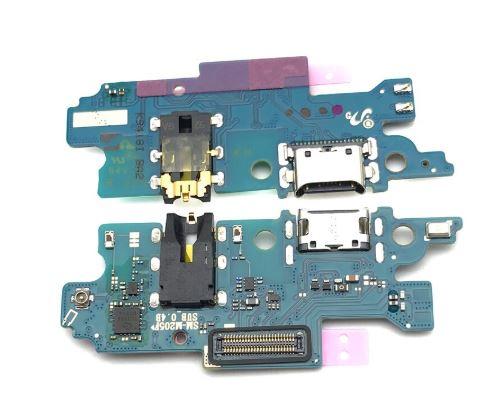 Lanksčioji jungtis Samsung M205 M20 2019 su įkrovimo kontaktu, mikrofonu, ausinių lizdu (HQ)