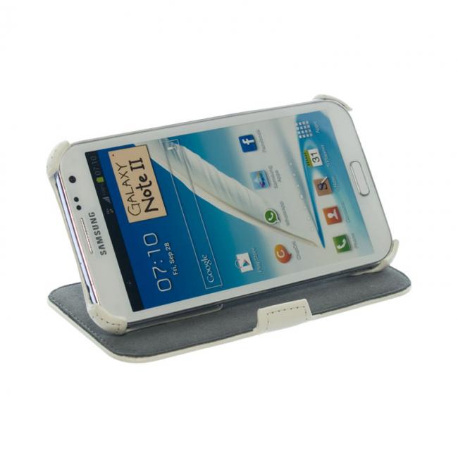 Dėklas Samsung N7100 Galaxy Note 2, atverčiamas į apačią, baltas, COYO PREMIUM