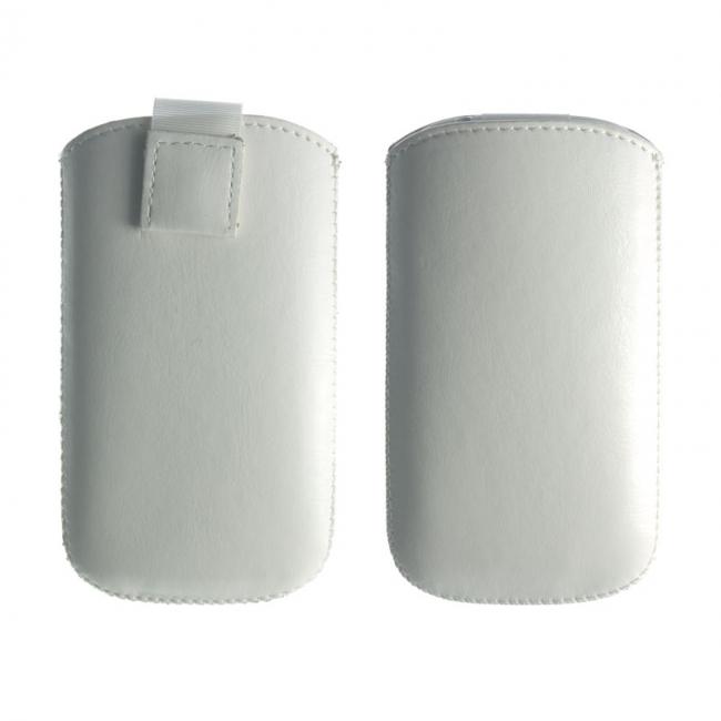 Universalus dėklas iš dirbtinės odos Slim Simple, dydis: XL (Sam i9100), baltos spalvos