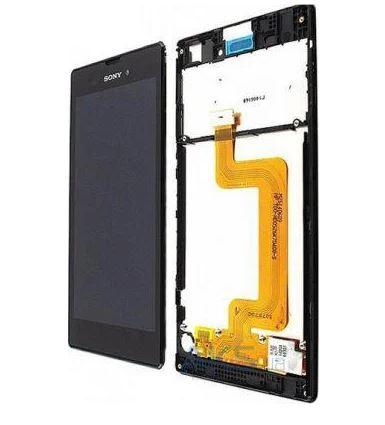 Ekranas su lietimui jautriu stikliuku Sony D5103 Xperia T3 su rėmeliu juodas originalus (service pack)