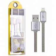 Kabelis USB - Apple Lightning, metalinis, 120 cm, pilkas, HOCO U5 METAL